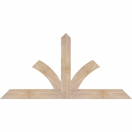 Ekena Millwork Richland Smooth Timber Gable Bracket, Douglas Fir, 48"W x 24"H x 1 1/2"D x 3 1/2"F, 12/12 Pitch GBW048X24X0204RIC00SDF